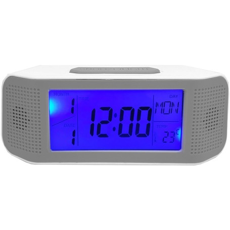 05041 - Ceas electronic, termometru, alarma, afisaj LCD, albastru