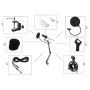 04176 - Kit microfon electric condenser streaming/podcast, registrati vocale, suport reglabil, placa de sunet USB