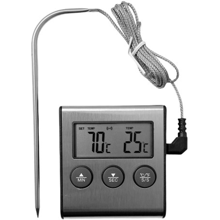 Tehnoelectric-05213 - Termometru digital pentru cuptor, timer, -50/+300 °C, afisaj LCD, sonda 1m-Ceasuri, termometre, higrometre, digitale