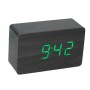 05054 - Ceas digital de lemn cu alarma si termometru,cu LED-uri verde