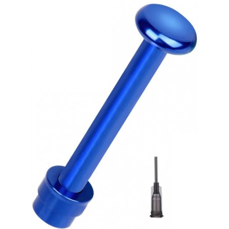 10610 - Dispozitiv, dozator manual, seringa flux, aluminiu, albastru