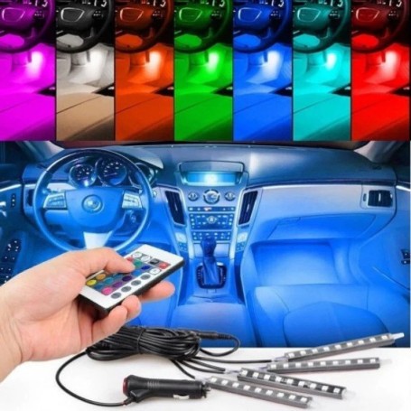 09920 - Lumini RGB pentru interior sau exterior auto cu Bluetooth, UnderCar LED, 4x12cm - ZD65B