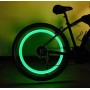 09273 - Set 2 capace valva cu LED verde pentru bicicleta, senzor de lumina si miscare - AG304B
