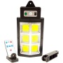 59497 - Reflector, lampa solara, 6 LED-uri COB, senzor PIR, 3 moduri de lumina, telecomanda, acumulator 2400mA - T936 COB