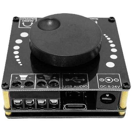 02804 - Kitt modul amplificator audio, stereo, 2x20W, 5-24V/3A, Bluetooth V5.0 - 53x53x27mm