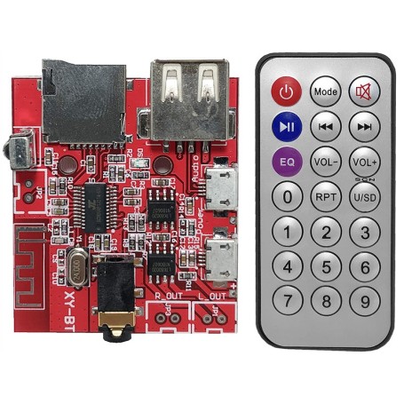 03110 - Modul decodor MP3, stereo, citire USB/ microSD, Bluetooth 4.1, telecomanda