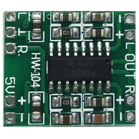 03779 - Kitt modul amplificator audio, stereo, PAM8403, 2x3W, 5V200mA - 21x18x3mm